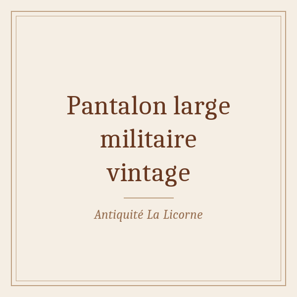 Pantalon large militaire